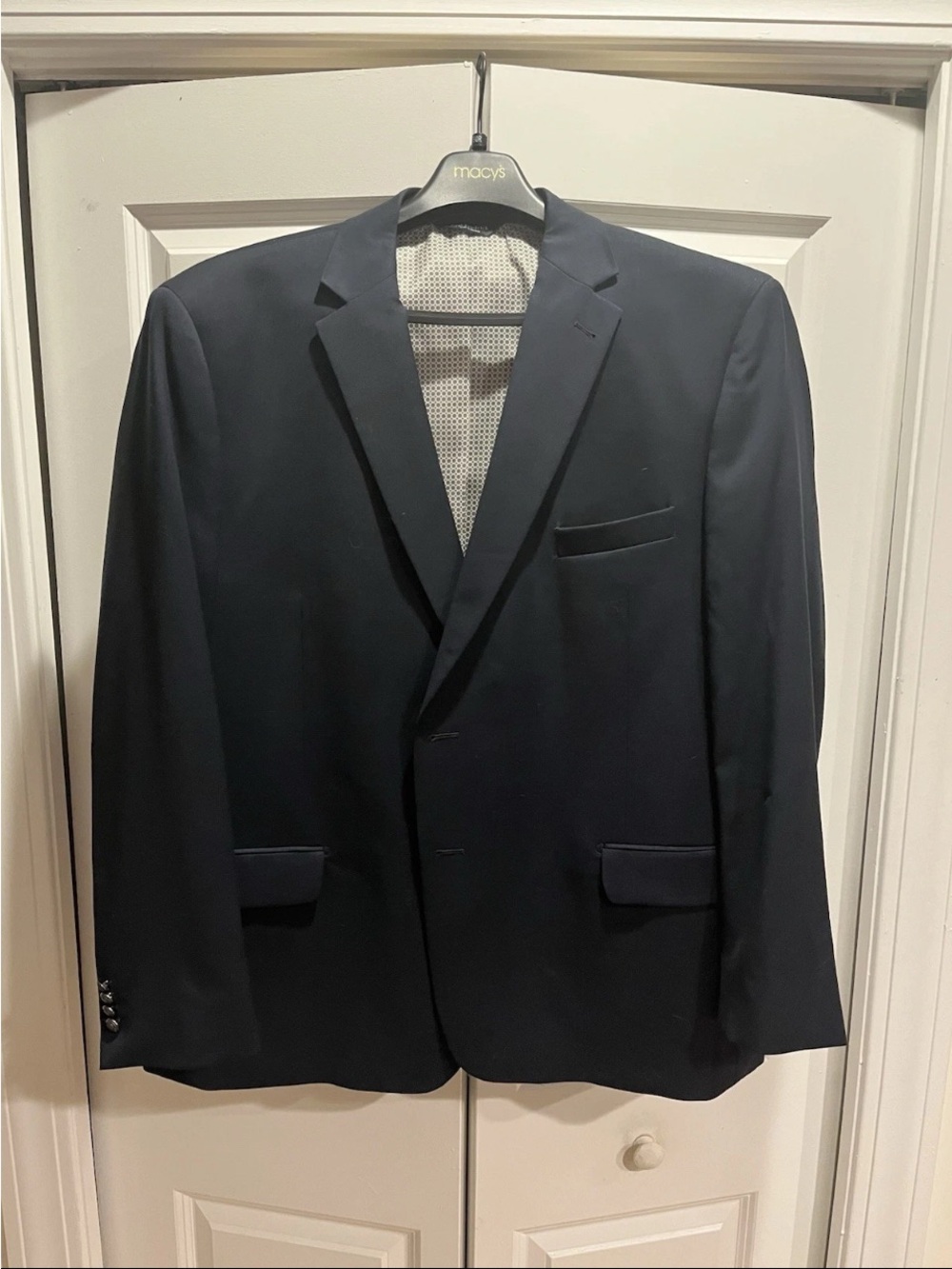 PAUL FREDRICK Navy Blue Blazer-100% Wool-Size 50R-Excellent Condition MSRP $295+ - Picture 2 of 7